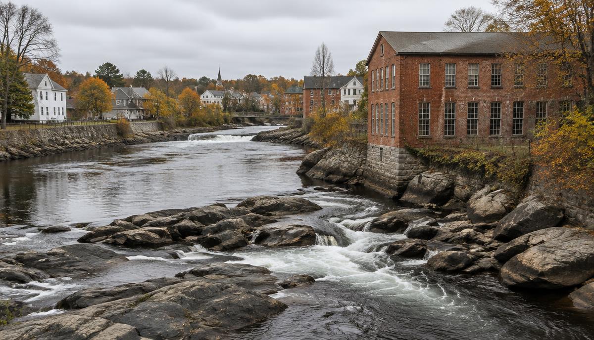 The Salmon Falls River in Berwick, Maine