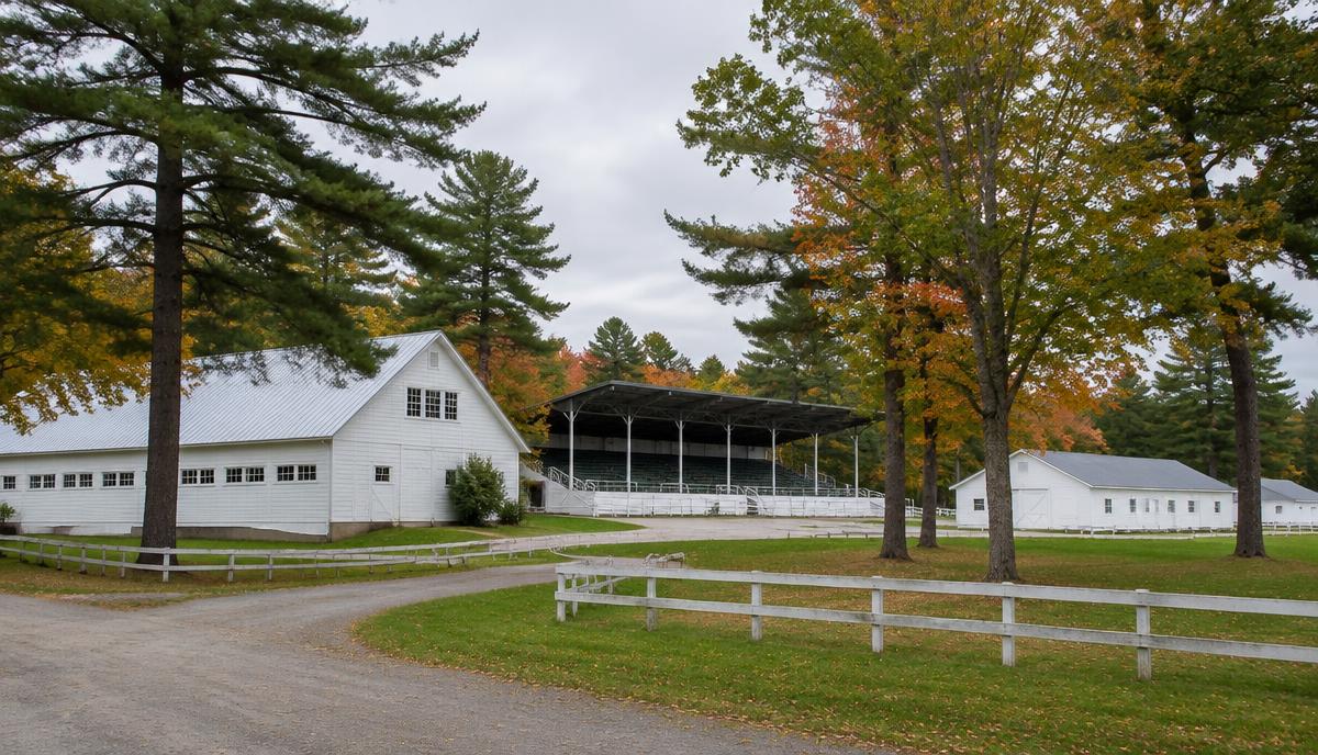 A wooded country road in Cumberland, Maine