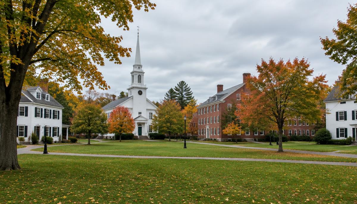 Gorham village center in Maine