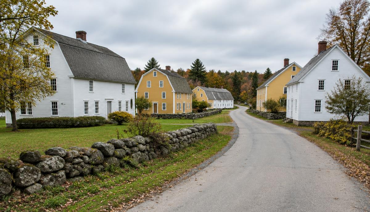 Open fields and farms in New Gloucester, Maine