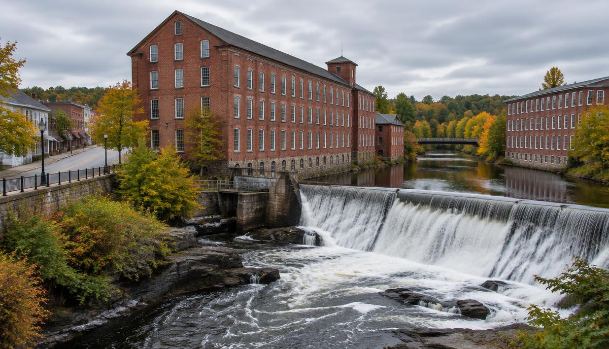 Newmarket's mill buildings along the Lamprey River