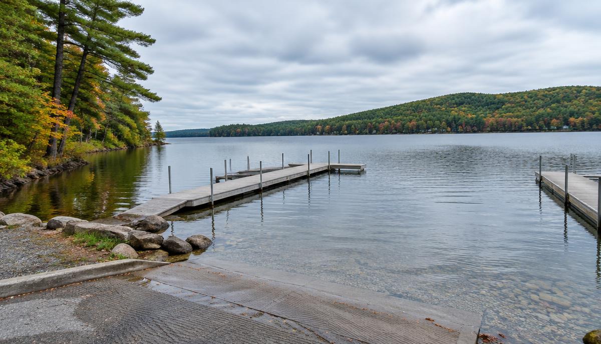 Sebago Lake shoreline in Standish, Maine