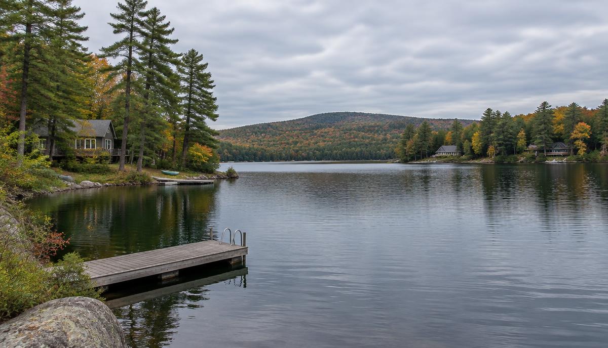 A lake view in Waterboro, Maine